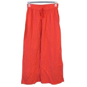 NWT Salty Lemon Coral Red/Orange High Waisted Pants, Size Large